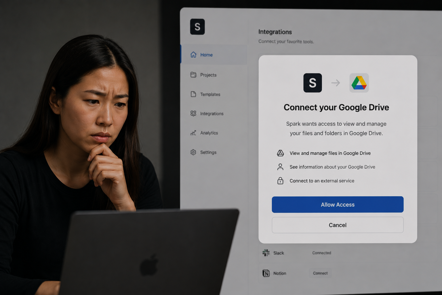 Trust Concern — permission request screen