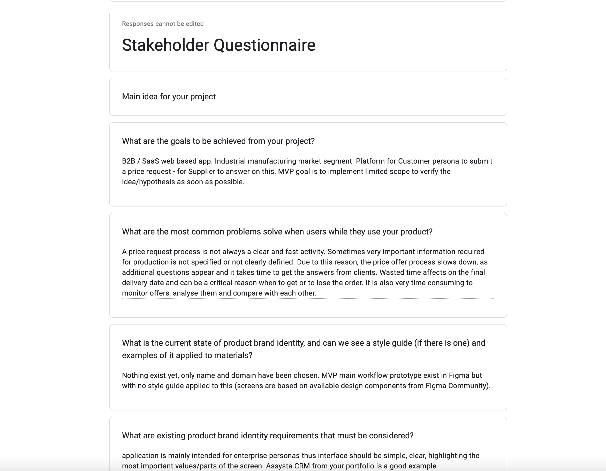 user and Stakeholder interviews
