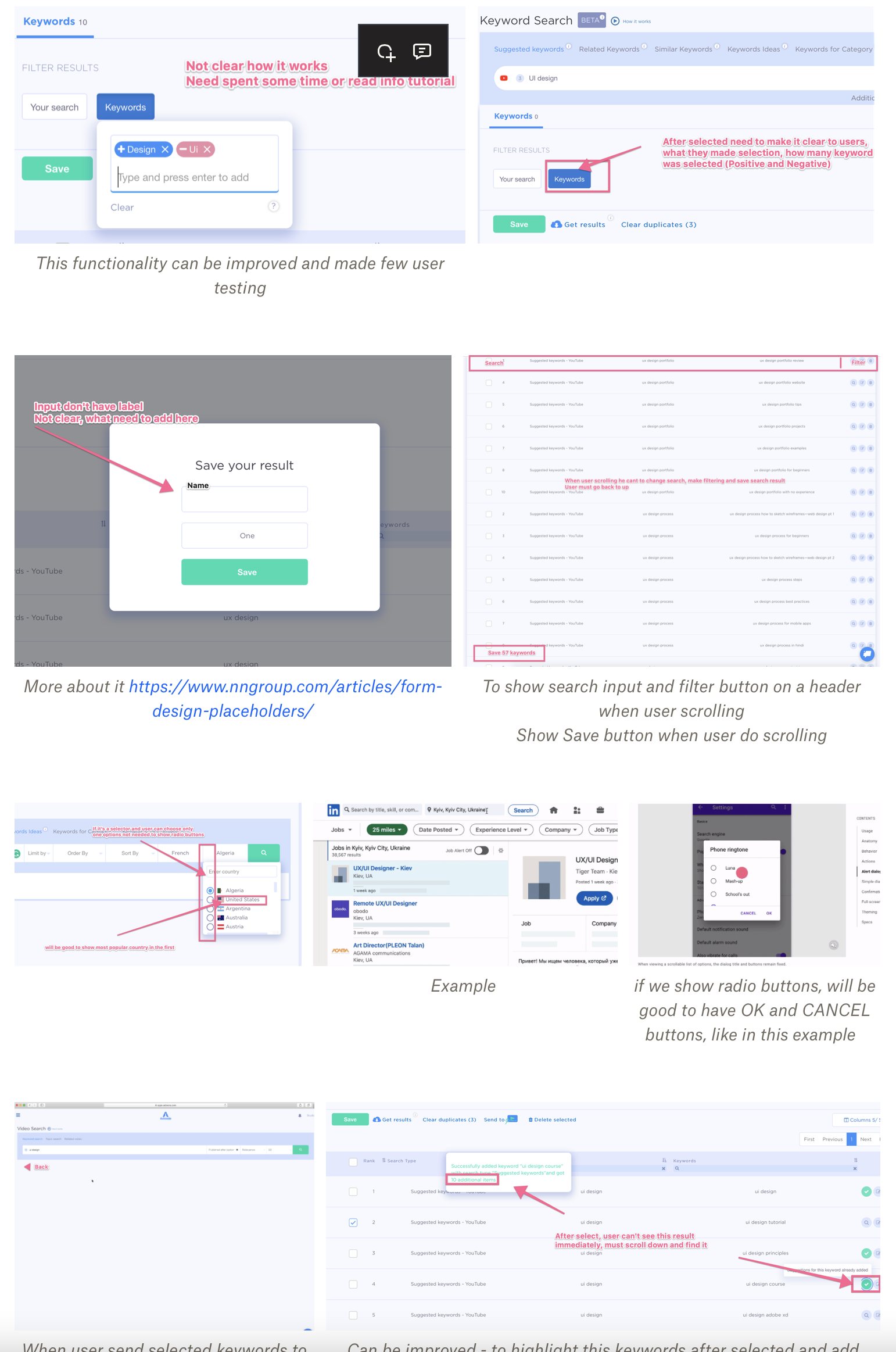 Identifying usability issues